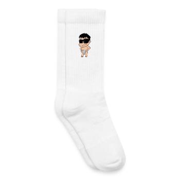a cool baby with glasses - Kids Tennis Socks - white - Right