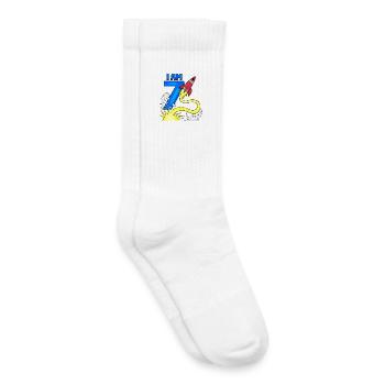 7 Birthday Boy Astronaut - sept ans - Chaussettes de tennis bio enfant - blanc - Droite