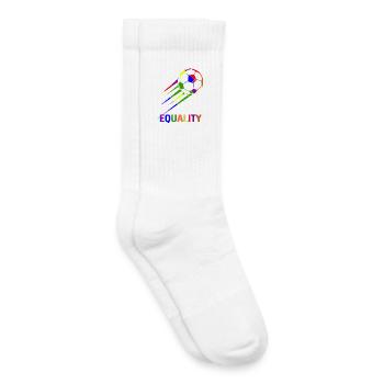Football Rainbow World Cup Égalité - Chaussettes de tennis bio enfant - blanc - Droite