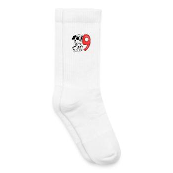 9 Anniversaire 9 ans avec motif chien - neuf - Chaussettes de tennis bio enfant - blanc - Droite