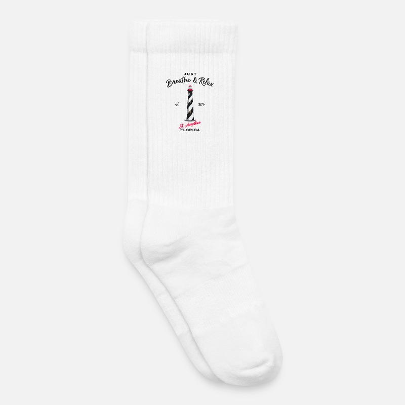 Floride, Phare de St. Augustine - Chaussettes de tennis bio enfant - blanc