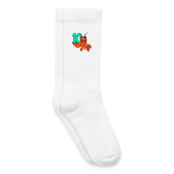 10th birthday motif lobster - ten years - Kids Tennis Socks - white - Right