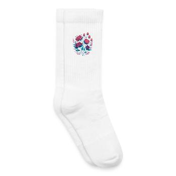 neon Rosen Vintage Rosenstrauß - Kinder Tennissocken - Weiß - Rechts