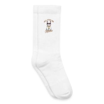 All eyes on cat with sunglasses - Kids Tennis Socks - white - Right