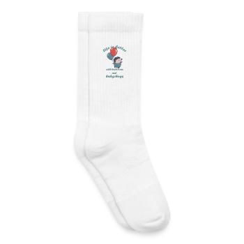 Kleiner Igel mit Luftballons und Schriftzug - Kinder Tennissocken - Weiß - Rechts