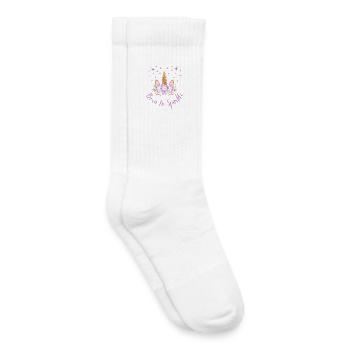 Born to sparkle - Unicorn Graphic Tee - Kids Tennis Socks - white - Right