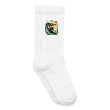 Le surf paresseux s’amuse dans les vagues - Chaussettes de tennis bio enfant - blanc - Droite