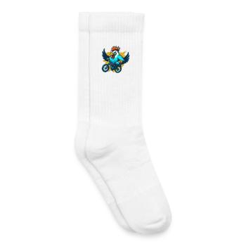 Hahn mit Fahrrad - Kinder Tennissocken - Weiß - Rechts