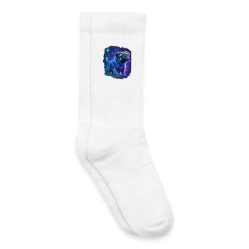 Chien carlin mystique - Chaussettes de tennis bio enfant - blanc - Droite