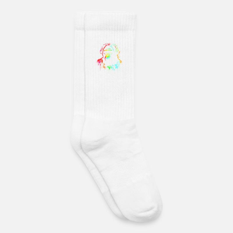Regenbogen Gorilla Kopfhörer - Kinder Tennissocken - Weiß