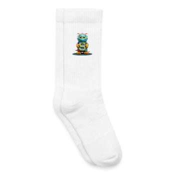 Buntes Monster mit Alphabet Buchstabe S - Kinder Tennissocken - Weiß - Rechts