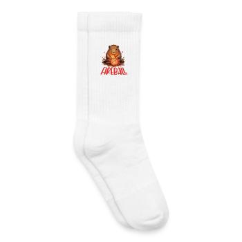 Capybara Mage – Conception de RPG boule de feu - Chaussettes de tennis bio enfant - blanc - Droite