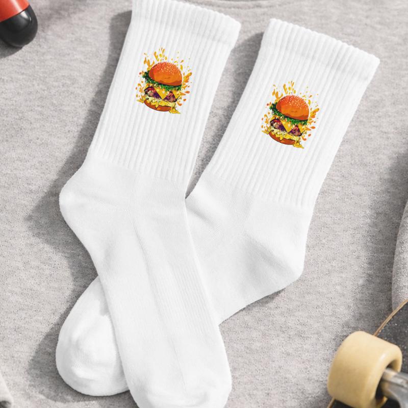 Cheeseburger extravagant avec éclaboussures de fromage Chaussettes de tennis bio enfant