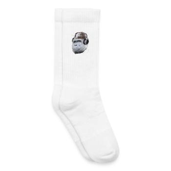Gorilla mit Kopfhörern Low Poly Pop Art Kunst - Kinder Tennissocken - Weiß - Rechts