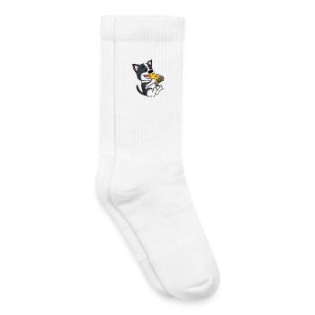 Pizza pour chien Boston Terrier - Chaussettes de tennis bio enfant - blanc - Droite