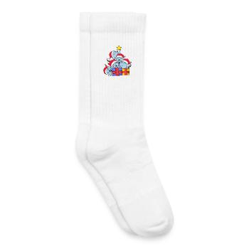 Arbre de Noël de l’arbre de Noël de la souris - Chaussettes de tennis bio enfant - blanc - Droite