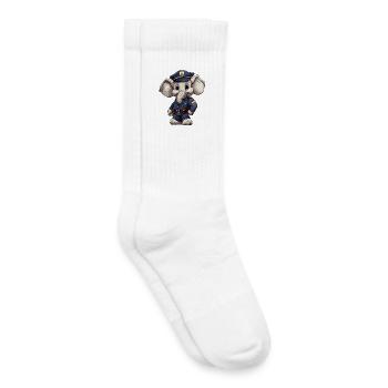 Police des éléphants - Chaussettes de tennis bio enfant - blanc - Droite