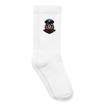 Police des marmottes - Chaussettes de tennis bio enfant - blanc - Droite