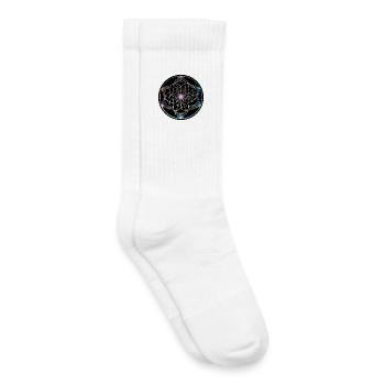Fleur de vie Cercle géométrique coloré - Chaussettes de tennis bio enfant - blanc - Droite