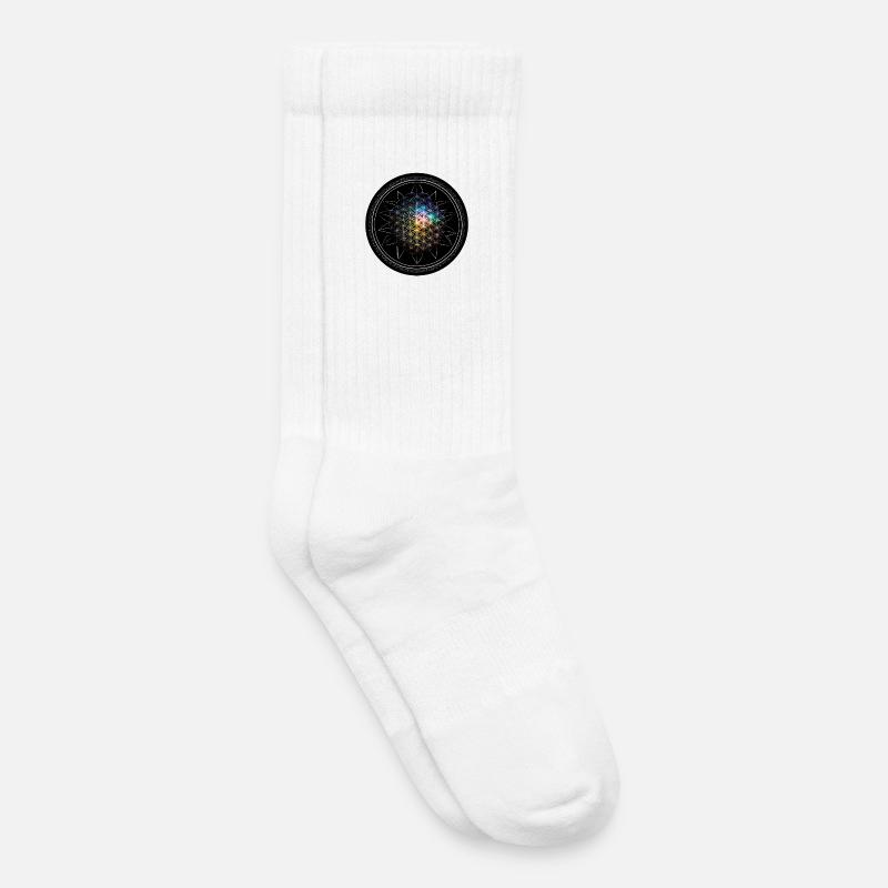 Blume des Lebens Regenbogen - Kinder Tennissocken - Weiß