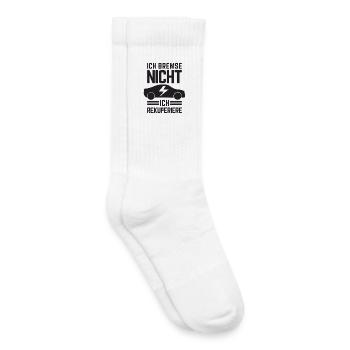 Ich Bremse nicht ich rekuperiere E-Auto Elektro - Kinder Tennissocken - Weiß - Rechts