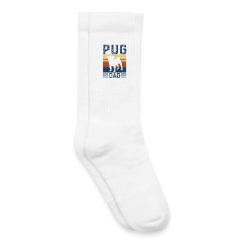 Pug Dad Dog Vintage Retro - Kids Tennis Socks - white - Right