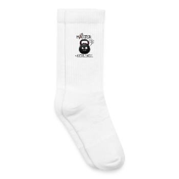 Maître du kettlebell ou monstre du kettlebell ? - Chaussettes de tennis bio enfant - blanc - Droite