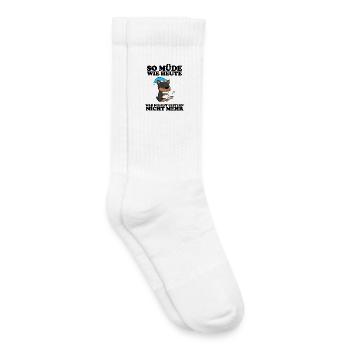 Müde Spruch Verschlafen Schlafen Ausschlafen Faul - Kinder Tennissocken - Weiß - Rechts