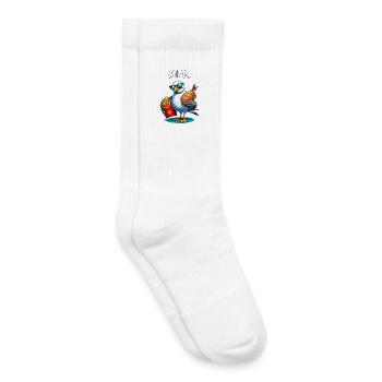 Cheeky seagull with fries & fish sandwiches – MINE - Kids Tennis Socks - white - Right