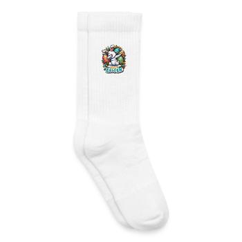 Happy Easter – Süßer Osterhase mit Dab Pose - Kinder Tennissocken - Weiß - Rechts