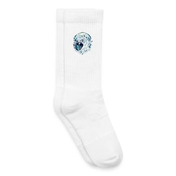Loup mystique - Nuit de pleine lune - Chaussettes de tennis bio enfant - blanc - Droite