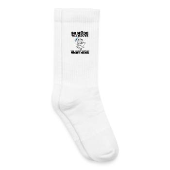 Ausschlafen Müde Spruch lustig Schlafen - Ziege - Kinder Tennissocken - Weiß - Rechts