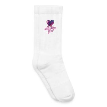 Cœur Géométrique Love You - Chaussettes de tennis bio enfant - blanc - Droite