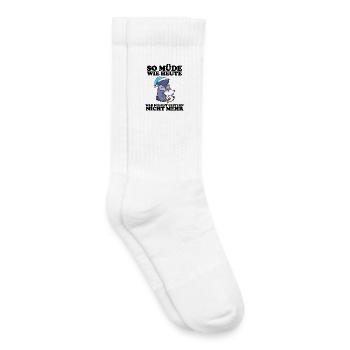 Ausschlafen Müde Spruch lustig Schlafen - Eule - Kinder Tennissocken - Weiß - Rechts