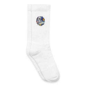 Astronaute dans l’espace - Motif d’astronaute pour enfants - Chaussettes de tennis bio enfant - blanc - Droite