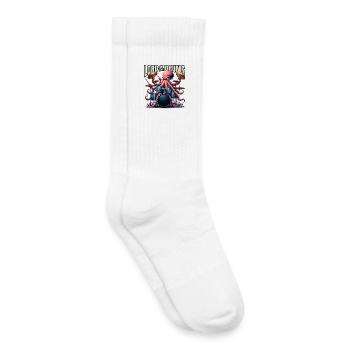 Pieuvre sur tambour – Seigneur des tambours - Chaussettes de tennis bio enfant - blanc - Droite