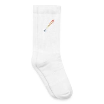 Baseballschläger Skizze Vintage Look - Kinder Tennissocken - Weiß - Rechts