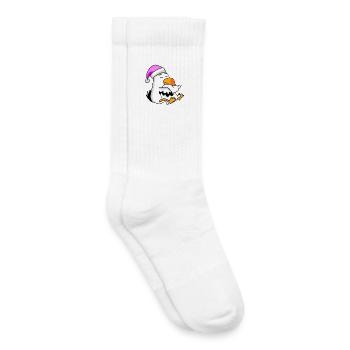 Seagull Tired Sleeping Sleeping Girl - Kids Tennis Socks - white - Right