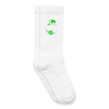 Sloth St Patrick's Day with clover and hat - Kids Tennis Socks - white - Right