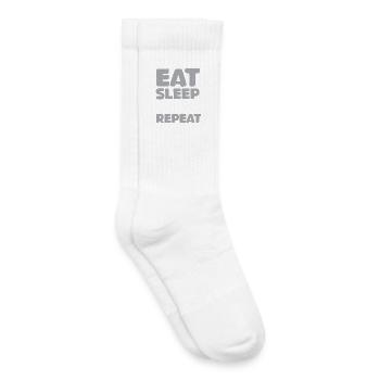 manger dormir échecs répéter dictons drôles jeu d’échecs - Chaussettes de tennis bio enfant - blanc - Droite