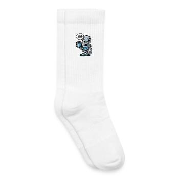 Lustiger Roboter mit Kaffee und Satz BRB - Kinder Tennissocken - Weiß - Rechts