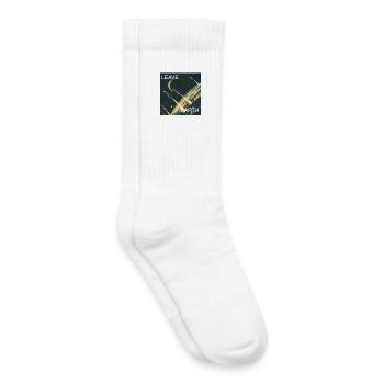 Retro Style Plakat Raumfahrt „Leave Earth“ - Kinder Tennissocken - Weiß - Rechts