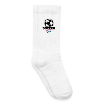 Netherlands Soccer Ball Flag Soccer Team Logo - Kids Tennis Socks - white - Right