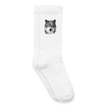 Le Loup - Chaussettes de tennis bio enfant - blanc - Droite