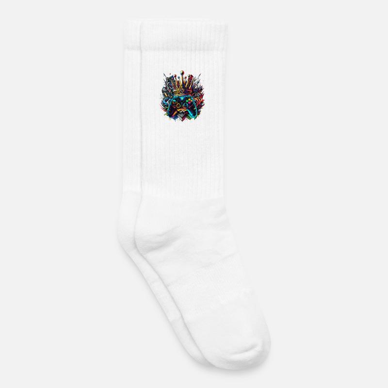 Königlicher Graffiti Gaming Controller - Kinder Tennissocken - Weiß