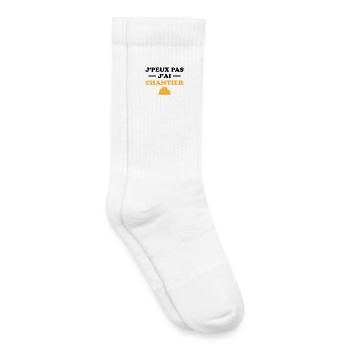 Je Peux Pas J ai Chantier - Chaussettes de tennis bio enfant - blanc - Droite