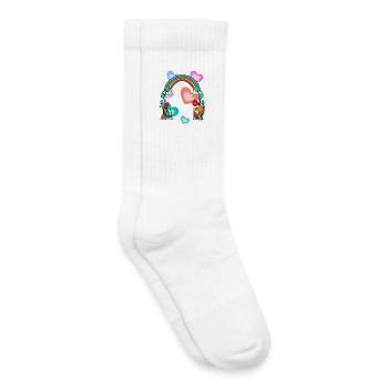 Heartfelt Birthday Gift Rainbow Hearts - Kids Tennis Socks - white - Right