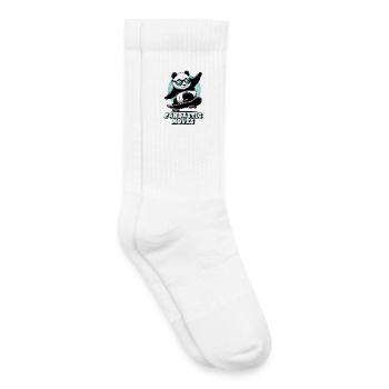 Cooler Panda mit Sonnenbrille auf Skateboard - Kinder Tennissocken - Weiß - Rechts