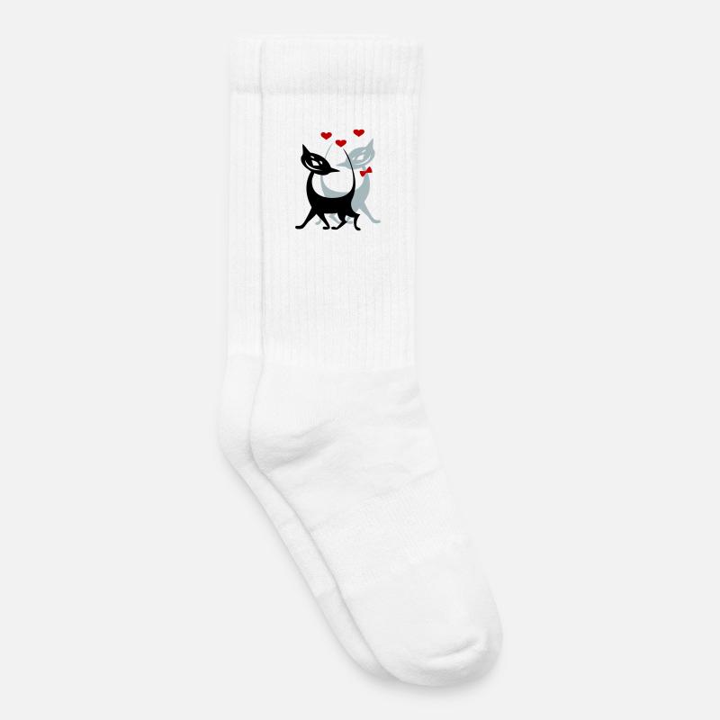 verliebte Katzen - Kinder Tennissocken - Weiß