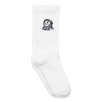 Snowy Owl Astronaut Space Adventure - Kids Tennis Socks - white - Right